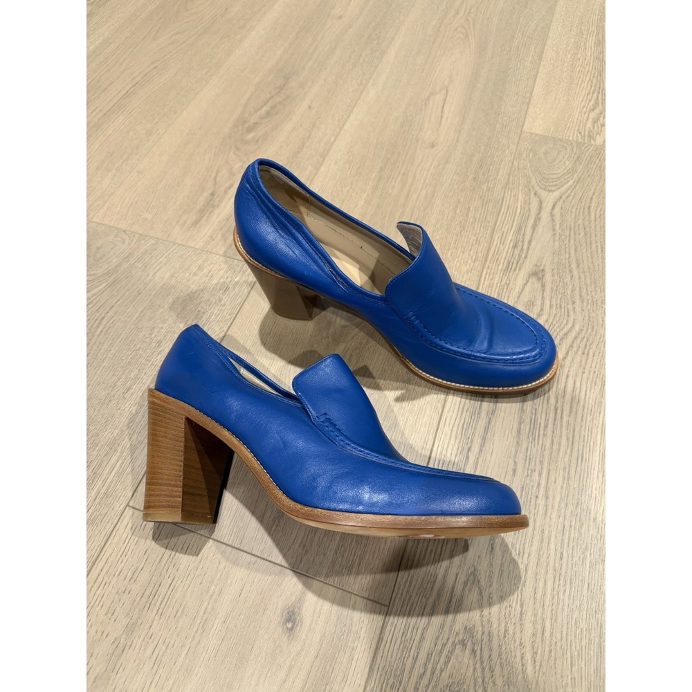 maryam nassir zadeh blue nora heeled leather loafers Size 41 Retro